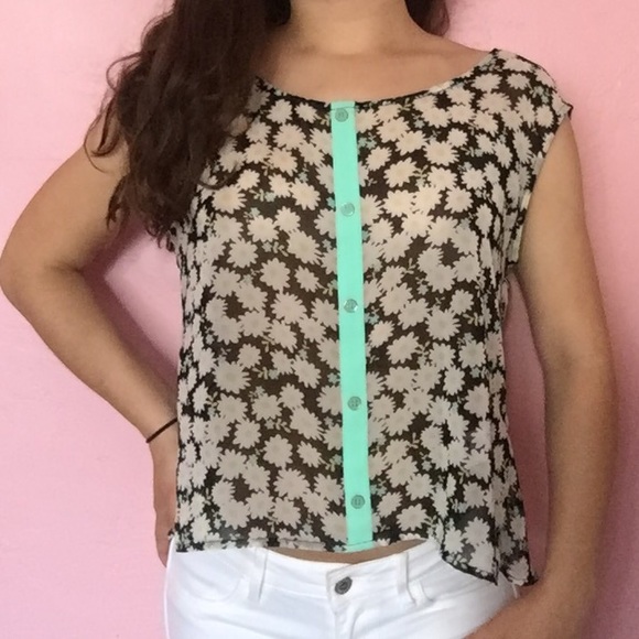 Floral open back top - Picture 1 of 4